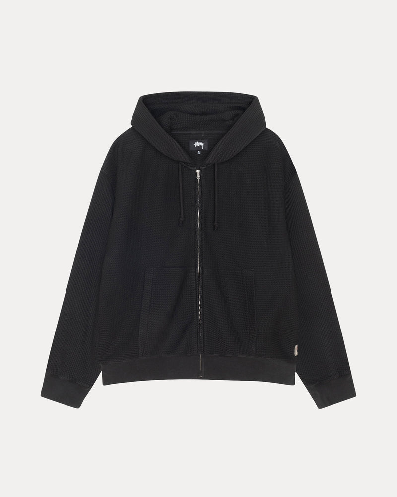 SUDADERA CON CAPUCHA Y CREMALLERA DE DOBLE CAPA CON ESTAMPADO DE GOFRE