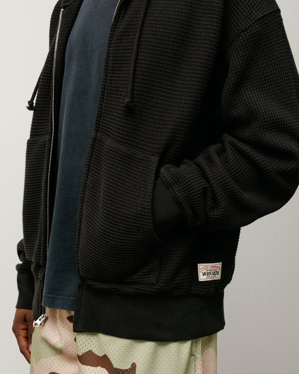 SUDADERA CON CAPUCHA Y CREMALLERA DE DOBLE CAPA CON ESTAMPADO DE GOFRE