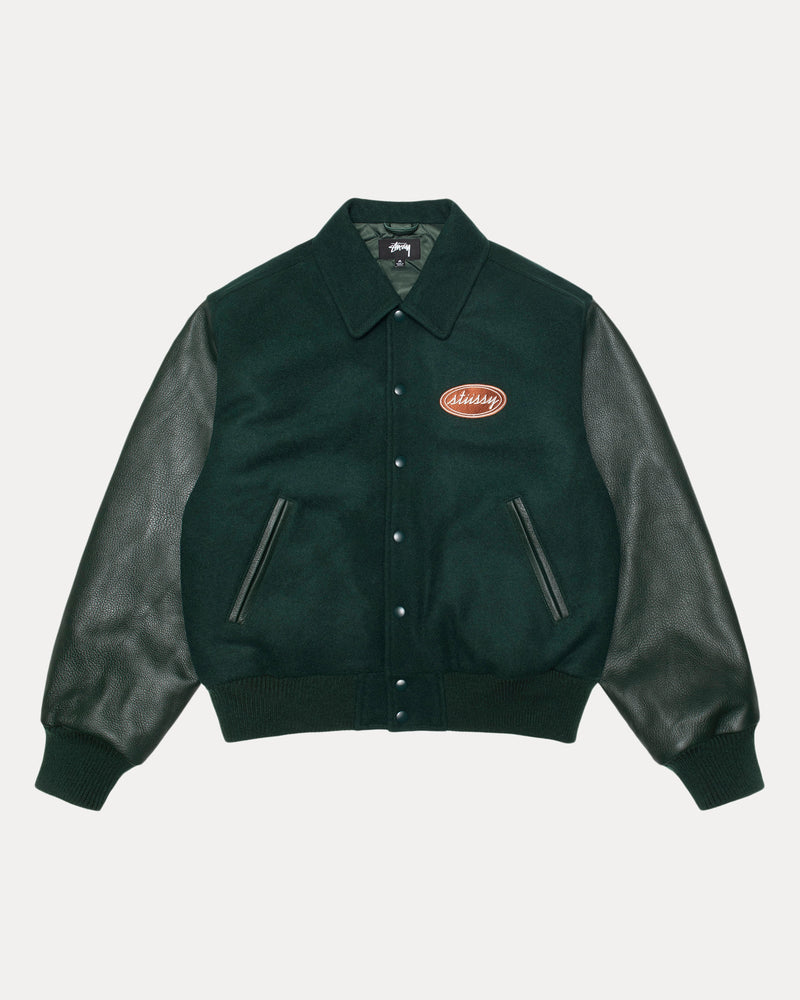 CHAQUETA UNIVERSITARIA OVALADA SCRIPT