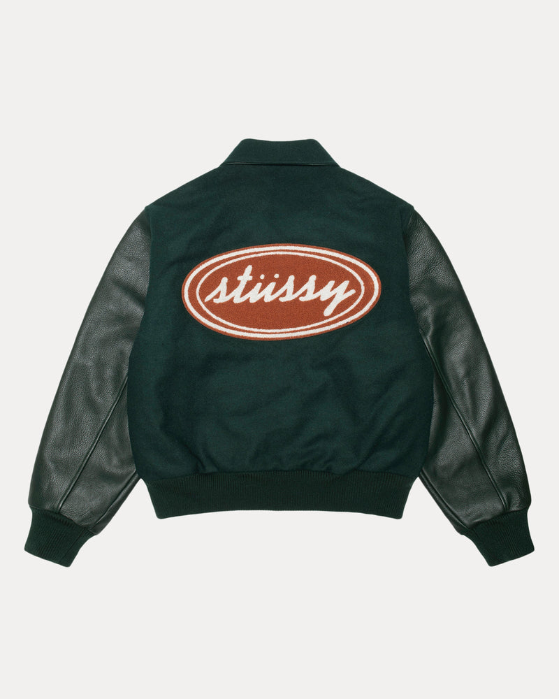 CHAQUETA UNIVERSITARIA OVALADA SCRIPT