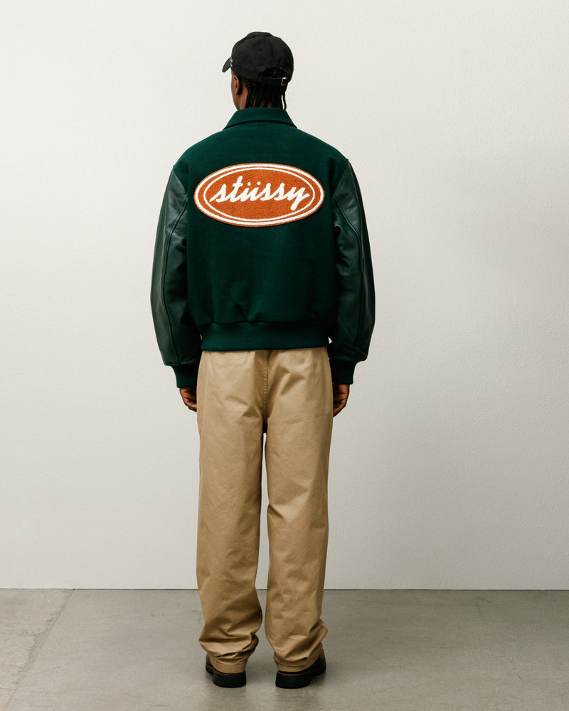 CHAQUETA UNIVERSITARIA OVALADA SCRIPT