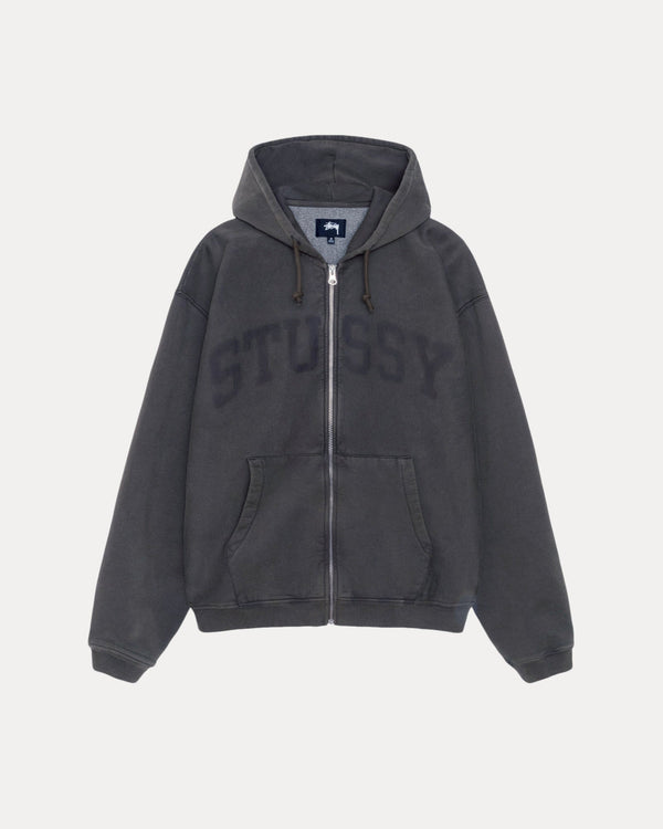 SUDADERA CON CAPUCHA Y CREMALLERA CON GRÁFICO DESGASTADO