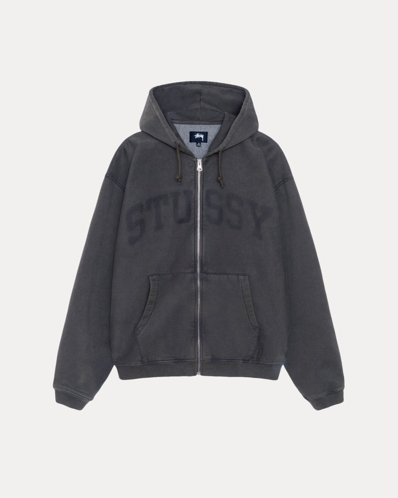 SUDADERA CON CAPUCHA Y CREMALLERA CON GRÁFICO DESGASTADO