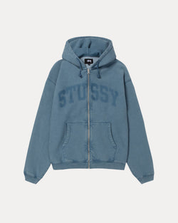 SUDADERA CON CAPUCHA Y CREMALLERA CON GRÁFICO DESGASTADO