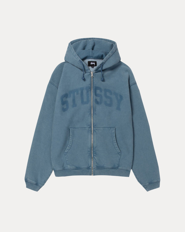 SUDADERA CON CAPUCHA Y CREMALLERA CON GRÁFICO DESGASTADO