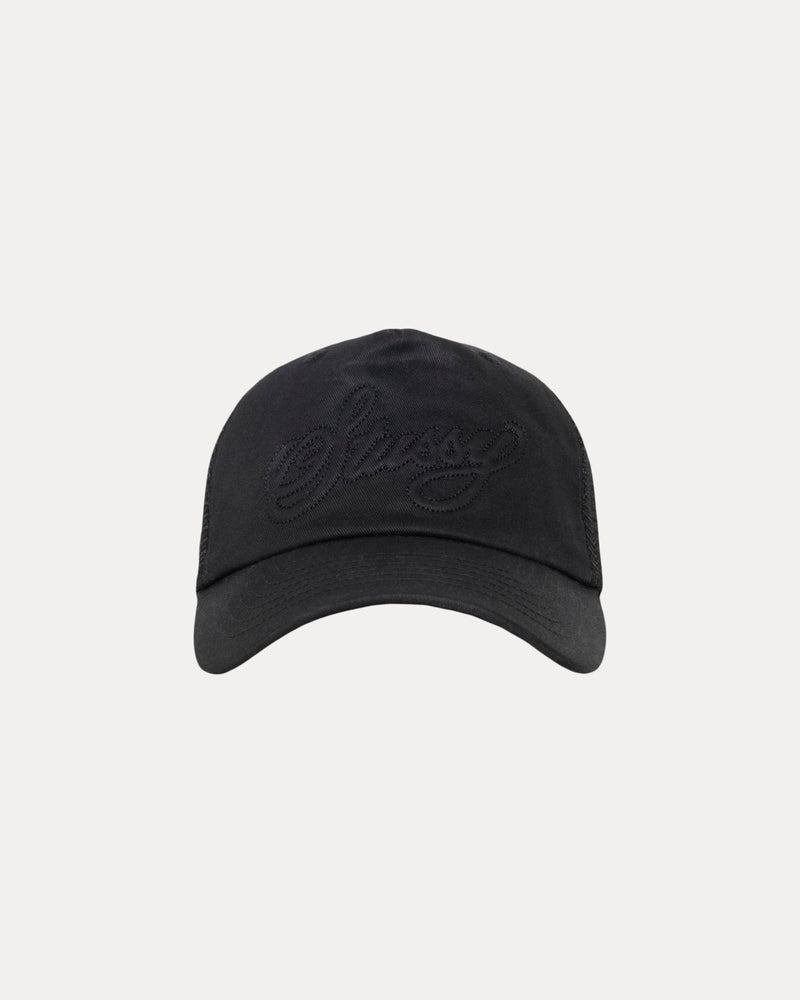 Gorra de camionero encerada con puntada cursiva