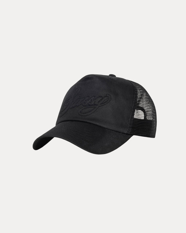 Gorra de camionero encerada con puntada cursiva