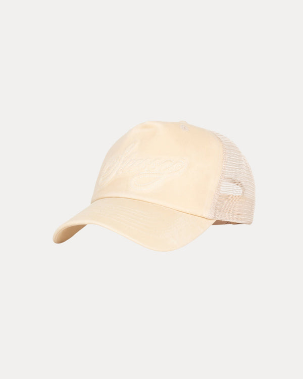 Gorra de camionero encerada con puntada cursiva