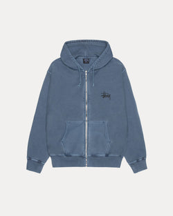 SUDADERA CON CAPUCHA Y CREMALLERA STÜSSY BÁSICA TEÑIDA CON PIGMENTOS
