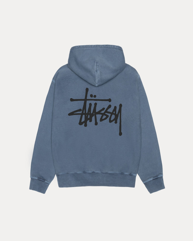 SUDADERA CON CAPUCHA Y CREMALLERA STÜSSY BÁSICA TEÑIDA CON PIGMENTOS