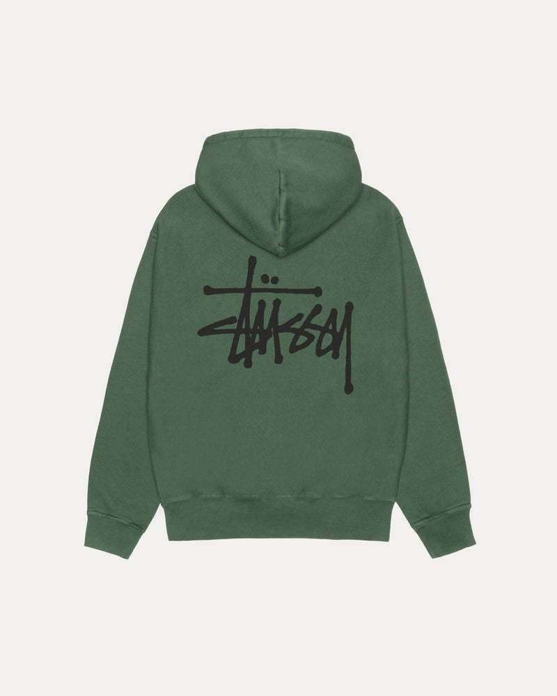 SUDADERA CON CAPUCHA Y CREMALLERA STÜSSY BÁSICA TEÑIDA CON PIGMENTOS