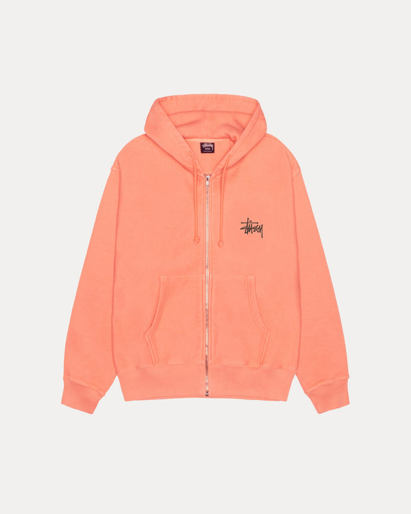 SUDADERA CON CAPUCHA Y CREMALLERA STÜSSY BÁSICA TEÑIDA CON PIGMENTOS