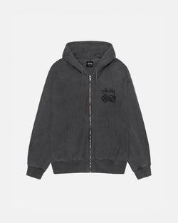 SUDADERA CON CAPUCHA Y CREMALLERA DICE TEÑIDA CON PIGMENTOS