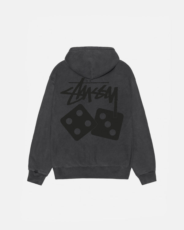 SUDADERA CON CAPUCHA Y CREMALLERA DICE TEÑIDA CON PIGMENTOS