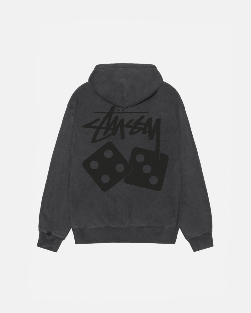 SUDADERA CON CAPUCHA Y CREMALLERA DICE TEÑIDA CON PIGMENTOS