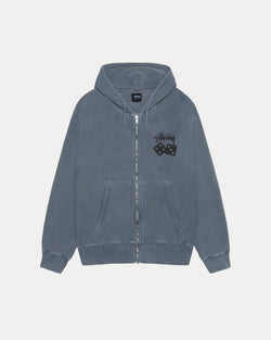 SUDADERA CON CAPUCHA Y CREMALLERA DICE TEÑIDA CON PIGMENTOS