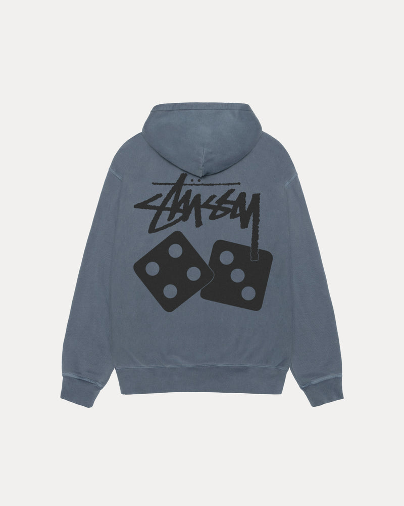 SUDADERA CON CAPUCHA Y CREMALLERA DICE TEÑIDA CON PIGMENTOS