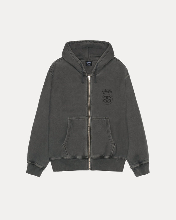SUDADERA CON CAPUCHA Y CREMALLERA STOCK LINK TEÑIDA CON PIGMENTOS