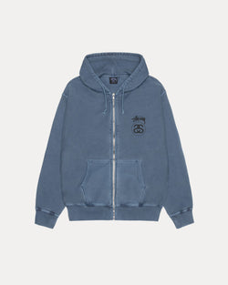 SUDADERA CON CAPUCHA Y CREMALLERA STOCK LINK TEÑIDA CON PIGMENTOS