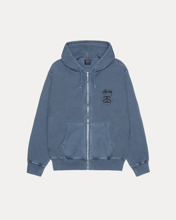 SUDADERA CON CAPUCHA Y CREMALLERA STOCK LINK TEÑIDA CON PIGMENTOS