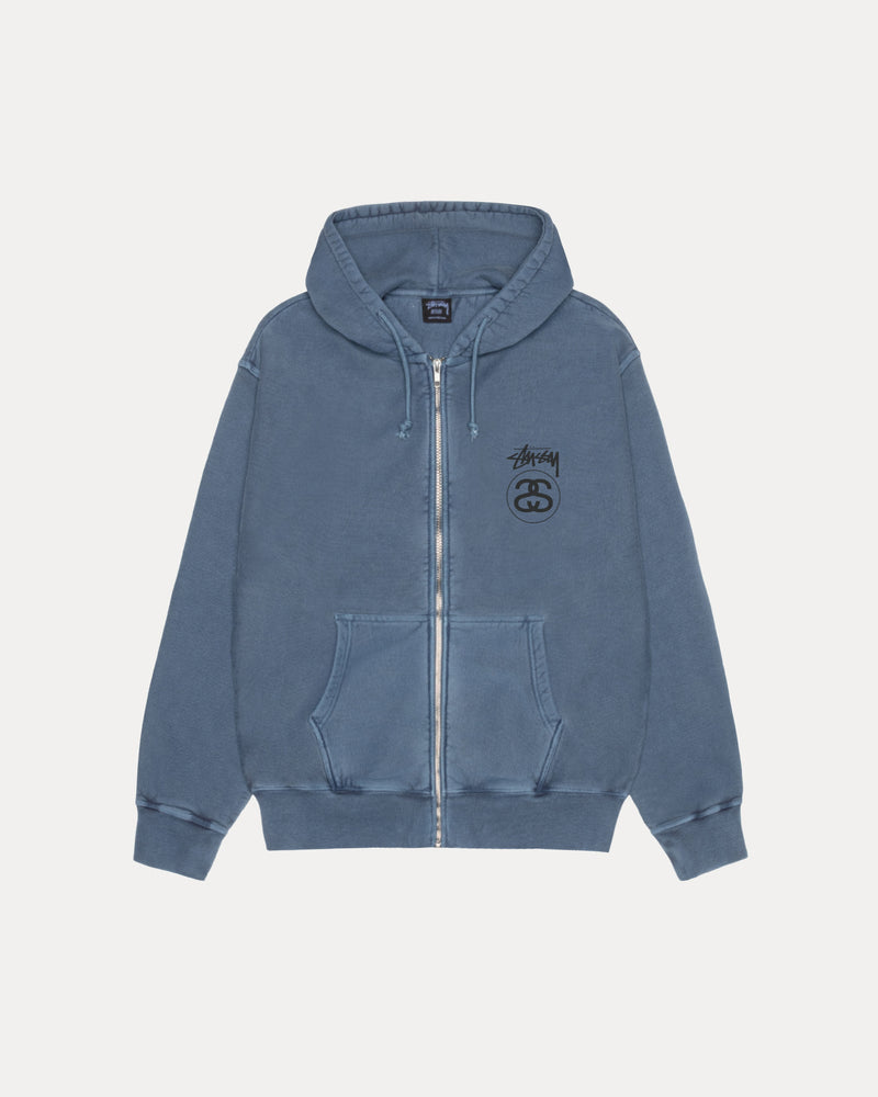 SUDADERA CON CAPUCHA Y CREMALLERA STOCK LINK TEÑIDA CON PIGMENTOS