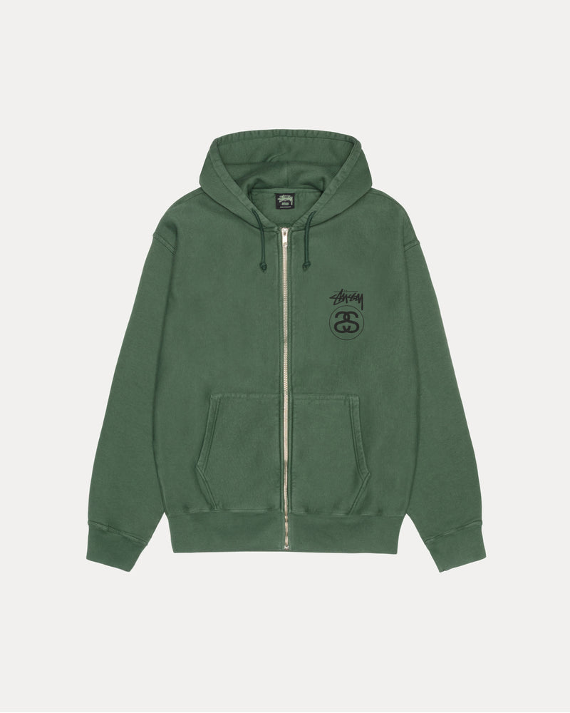 SUDADERA CON CAPUCHA Y CREMALLERA STOCK LINK TEÑIDA CON PIGMENTOS