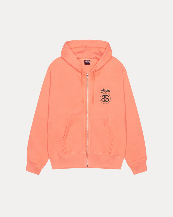 SUDADERA CON CAPUCHA Y CREMALLERA STOCK LINK TEÑIDA CON PIGMENTOS