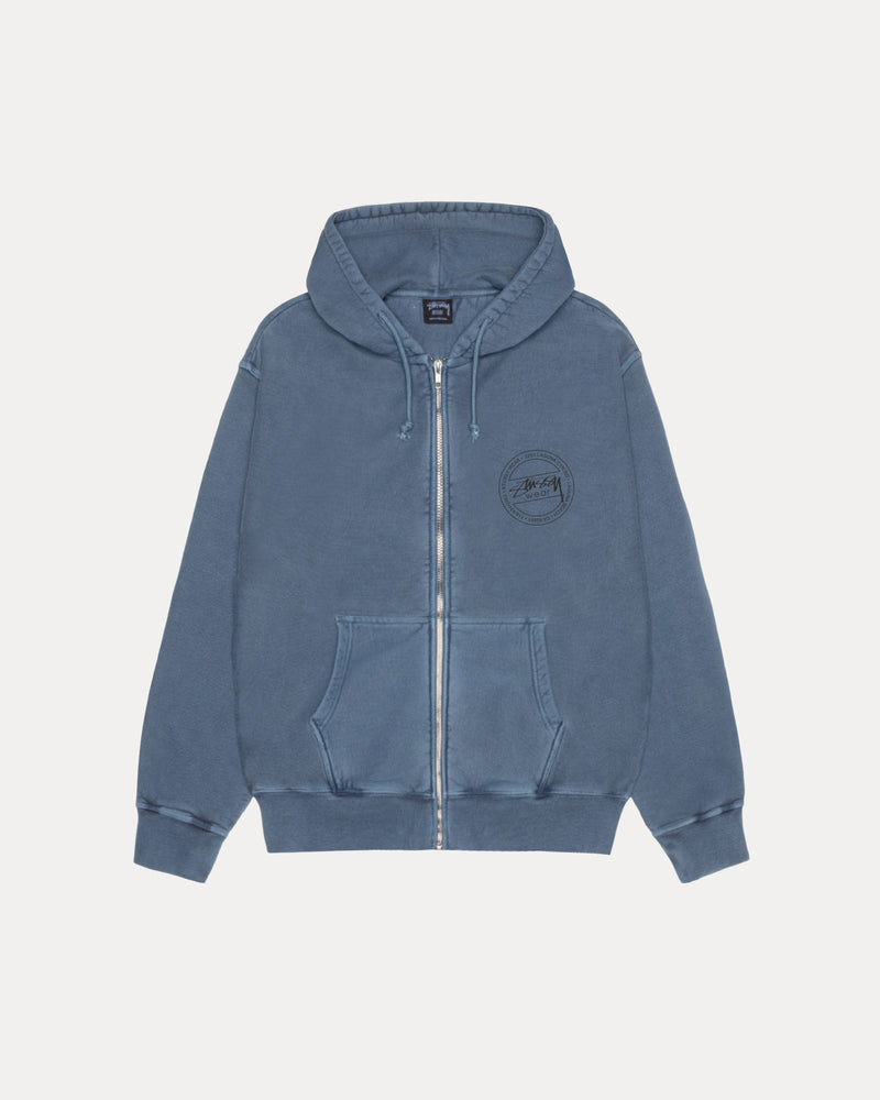 Sudadera con capucha y cremallera STÜSSY WEAR teñida con pigmentos